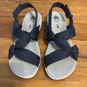 Cloudsteppers by Clark, navy blue sandals, size 10